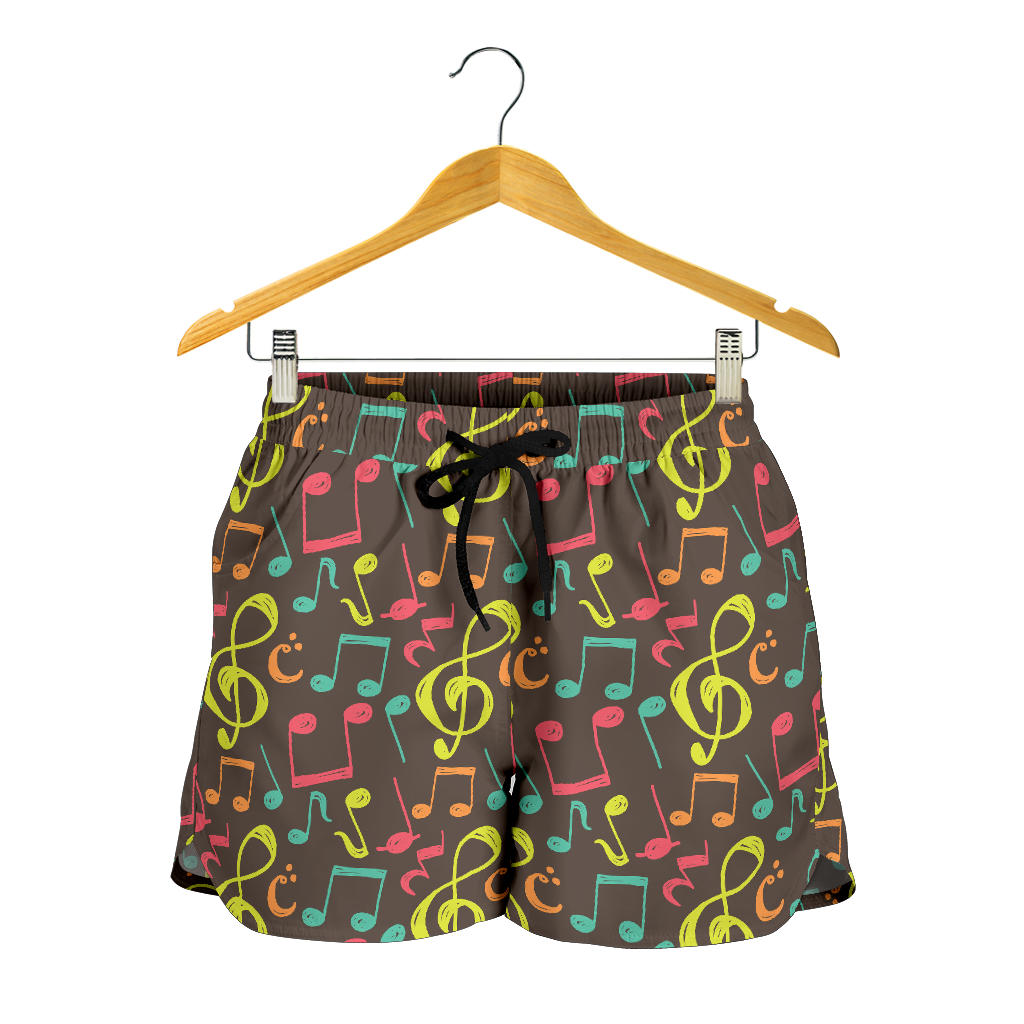 Music Notes Pattern Print Design 05 Women Shorts