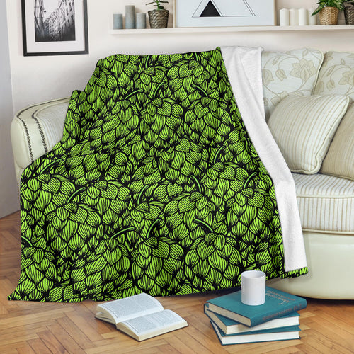 Green Hop Pattern Premium Blanket