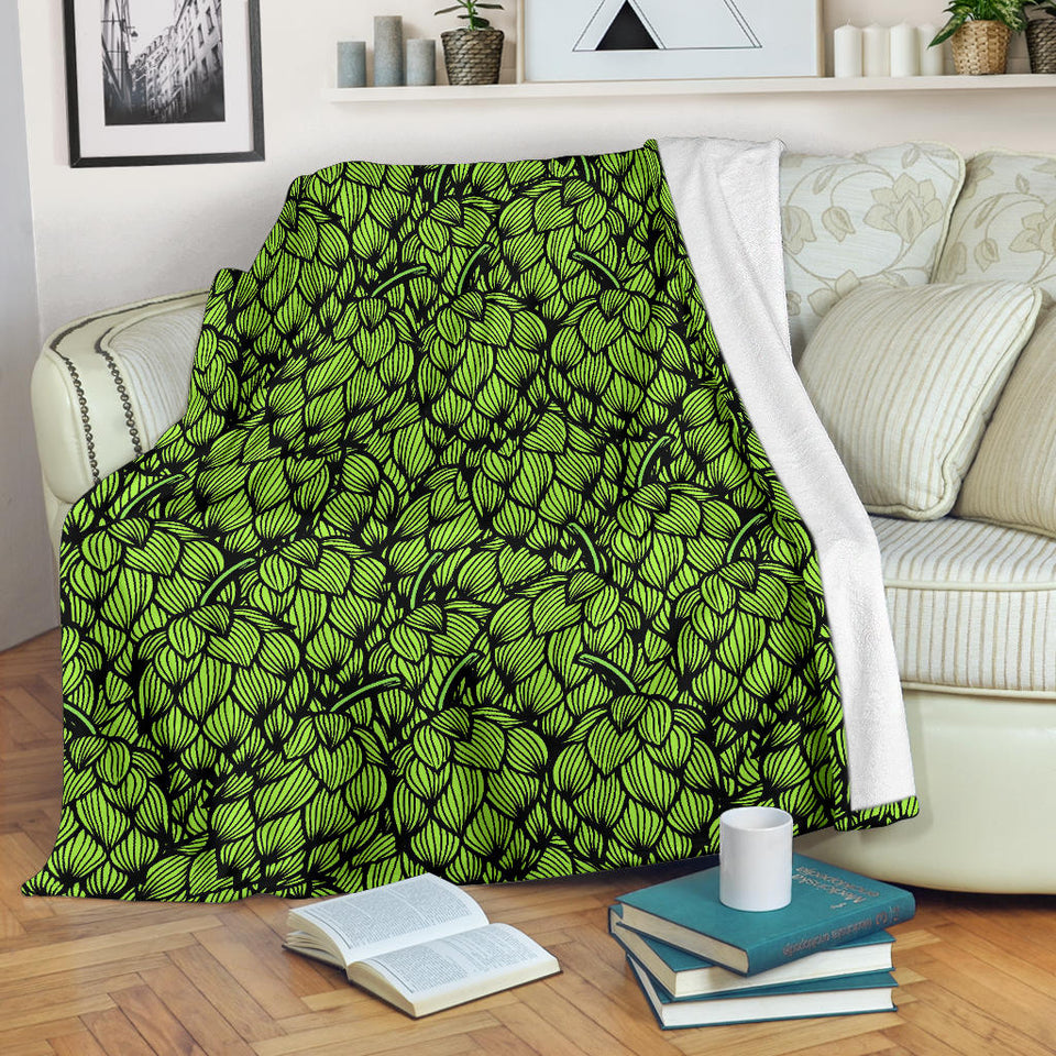 Green Hop Pattern Premium Blanket