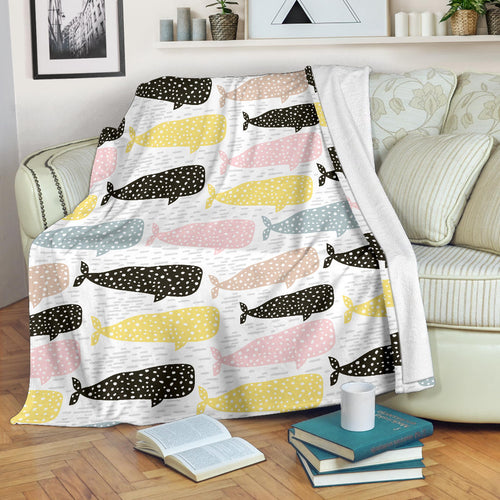 Whale Dot Pattern Premium Blanket