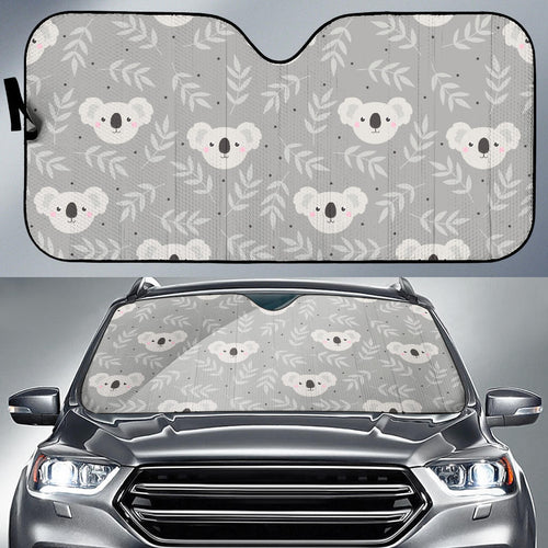 Cute Koala Leaves Pattern Car Sun Shade