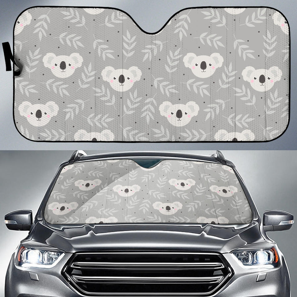 Cute Koala Leaves Pattern Car Sun Shade
