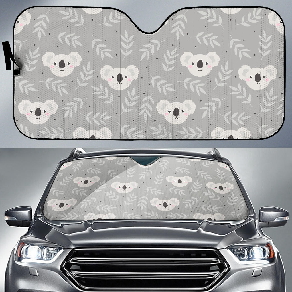Cute Koala Leaves Pattern Car Sun Shade