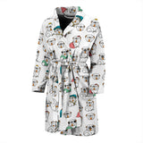 English Bulldog Pattern Print Design 03 Men's Bathrobe