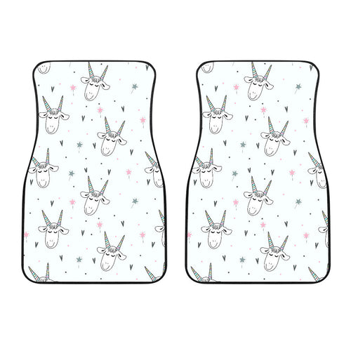 Cute Goat Design Pattern Front Car Mats