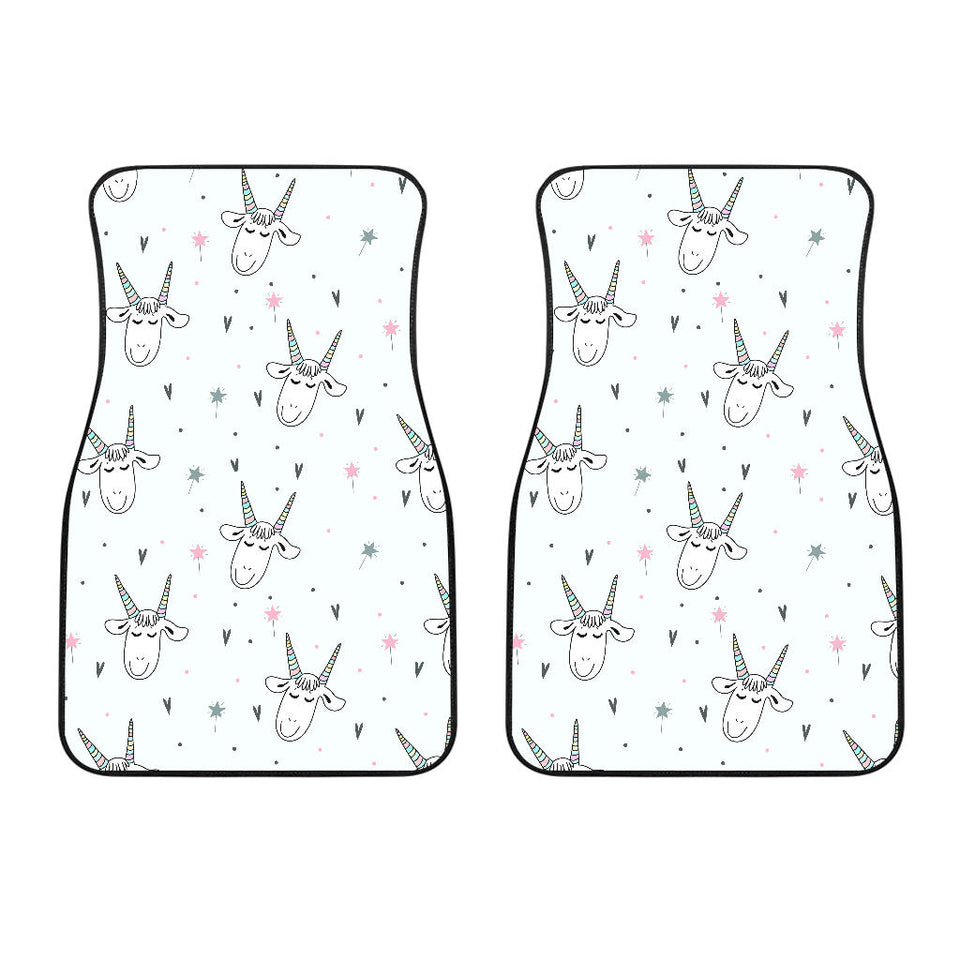 Cute Goat Design Pattern Front Car Mats