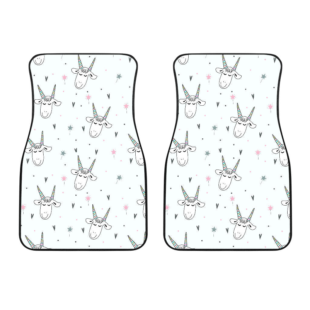 Cute Goat Design Pattern Front Car Mats