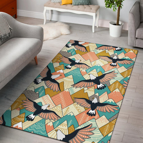 Eagle Pattern Print Design 02 Area Rug