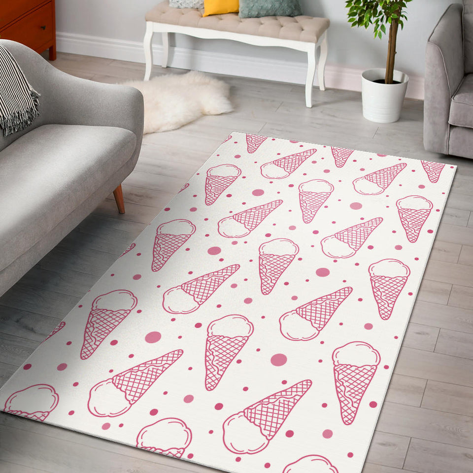 Hand Drawn Ice Cream Pattern Area Rug