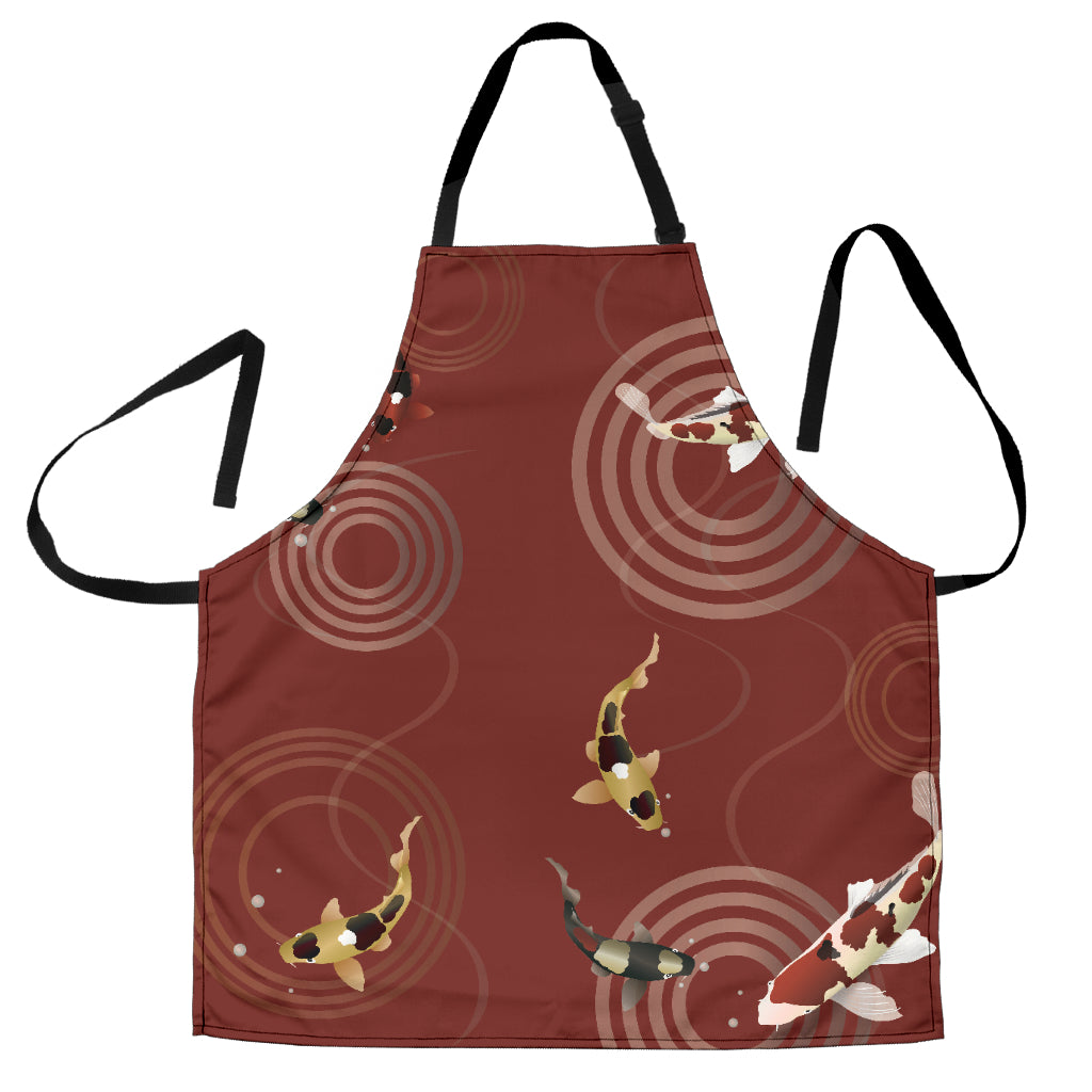 Koi Fish Carp Fish Red Background Adjustable Apron