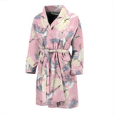 Japanese Crane Rose Pattern Men'S Bathrobe