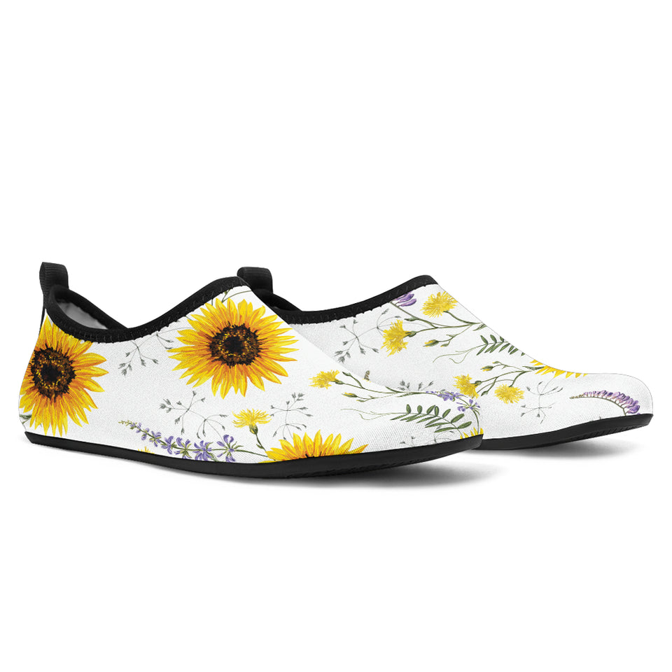 Beautiful Sunflowers Pattern Aqua Shoes