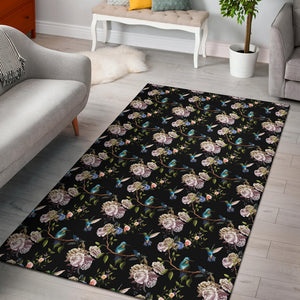 Hummingbird Pattern Print Design 03 Area Rug