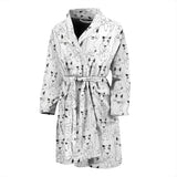 Bull Terrier Pattern Print Design 02 Men's Bathrobe