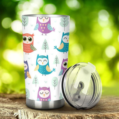 Cute Owl Pattern Tumbler