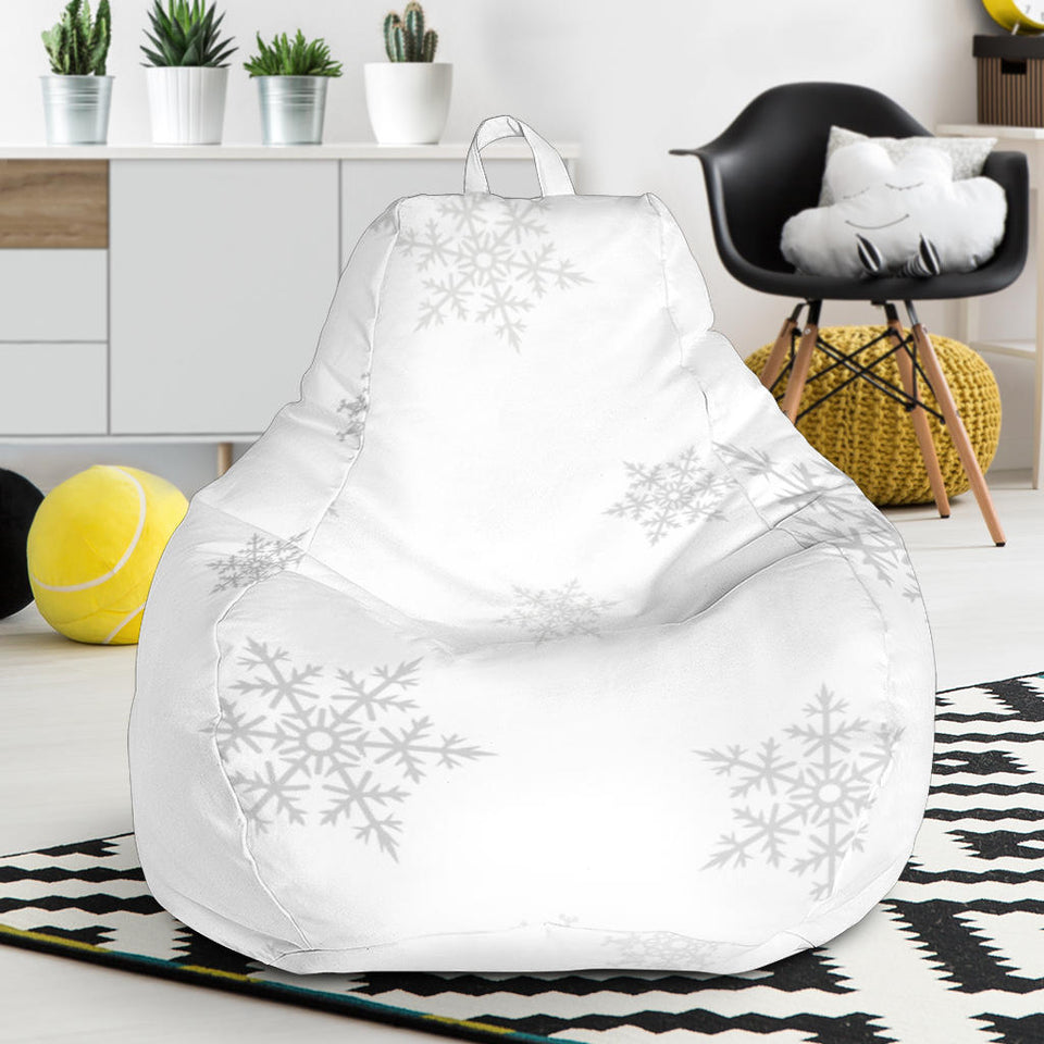 Snowflake Pattern White Background Bean Bag Cover