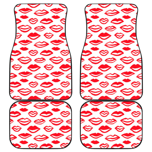 Lips Pattern Print Design 05 Front and Back Car Mats