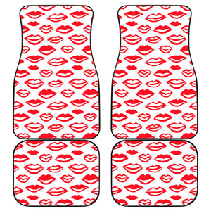 Lips Pattern Print Design 05 Front and Back Car Mats