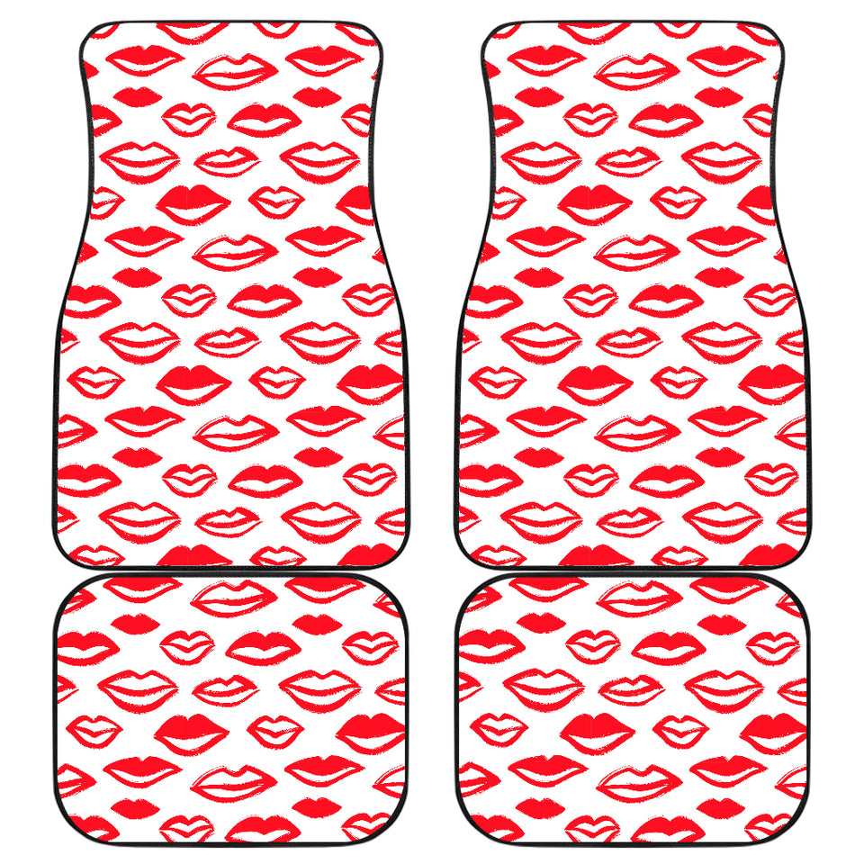 Lips Pattern Print Design 05 Front and Back Car Mats