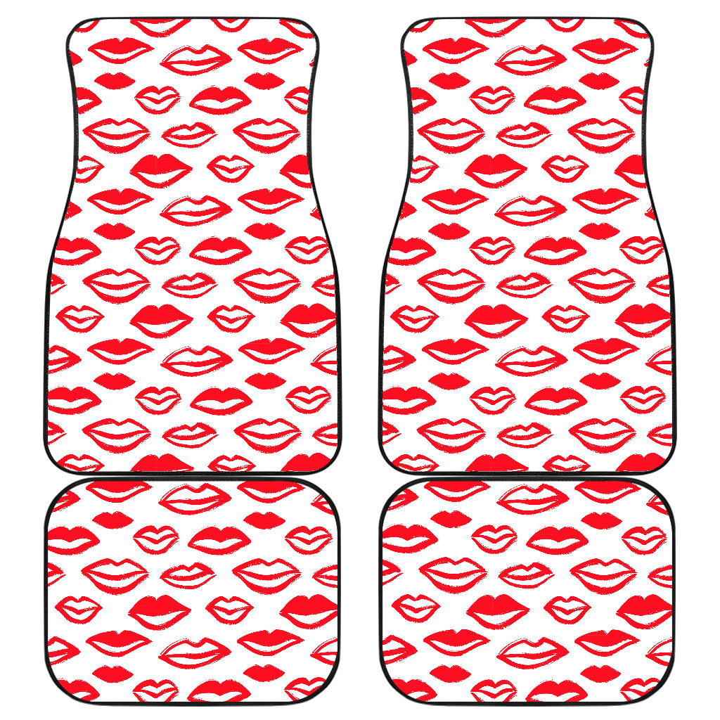 Lips Pattern Print Design 05 Front and Back Car Mats