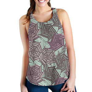 Spider web cobweb design color pattern Women Racerback Tank Top