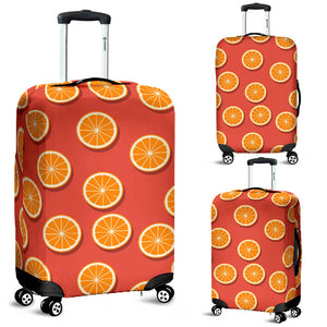 Oranges Pattern Red Background Luggage Covers