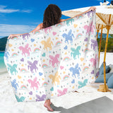 Colorful Unicorn Rainbow Heart Pattern Sarong