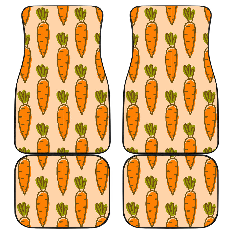 Carrot Pattern Print Design 04 Front and Back Car Mats