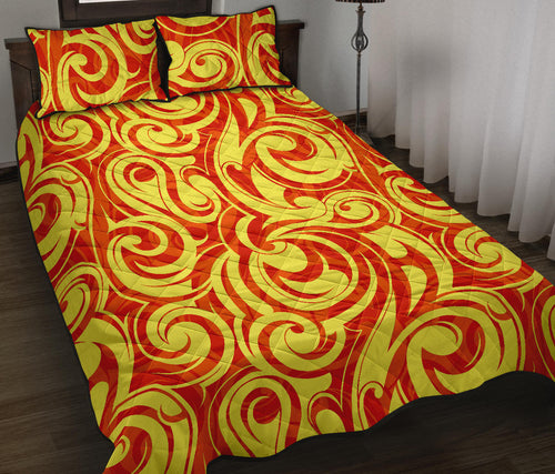Fire flame design pattern Quilt Bed Set