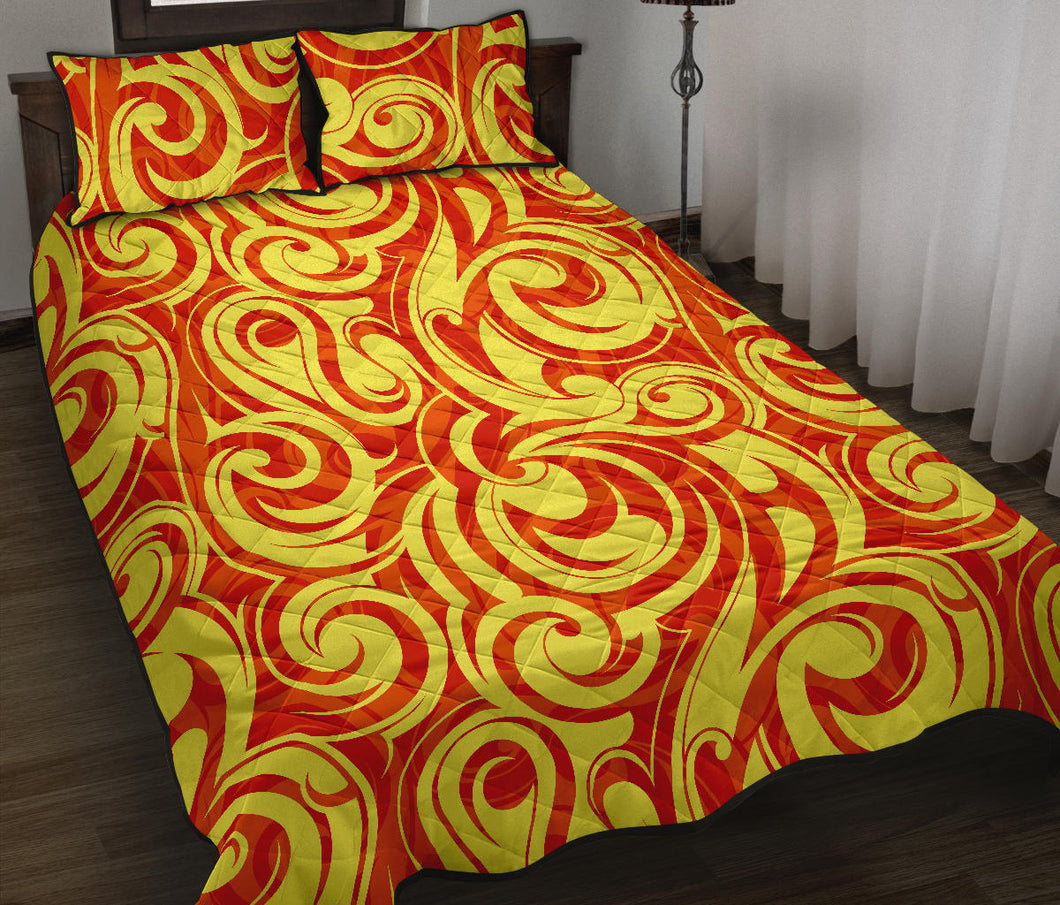 Fire flame design pattern Quilt Bed Set