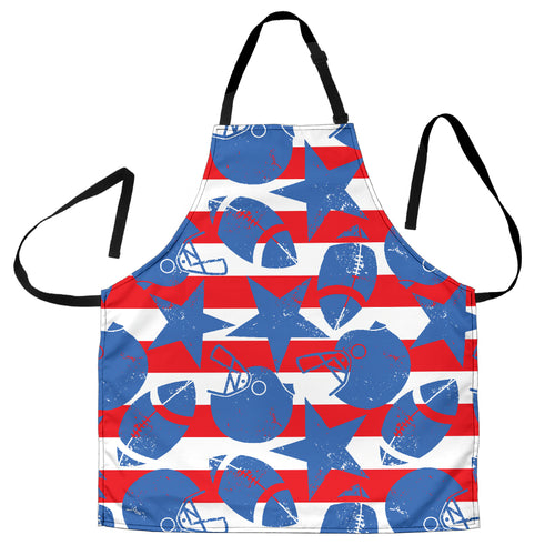 American Football Ball Star Stripes Pattern Adjustable Apron