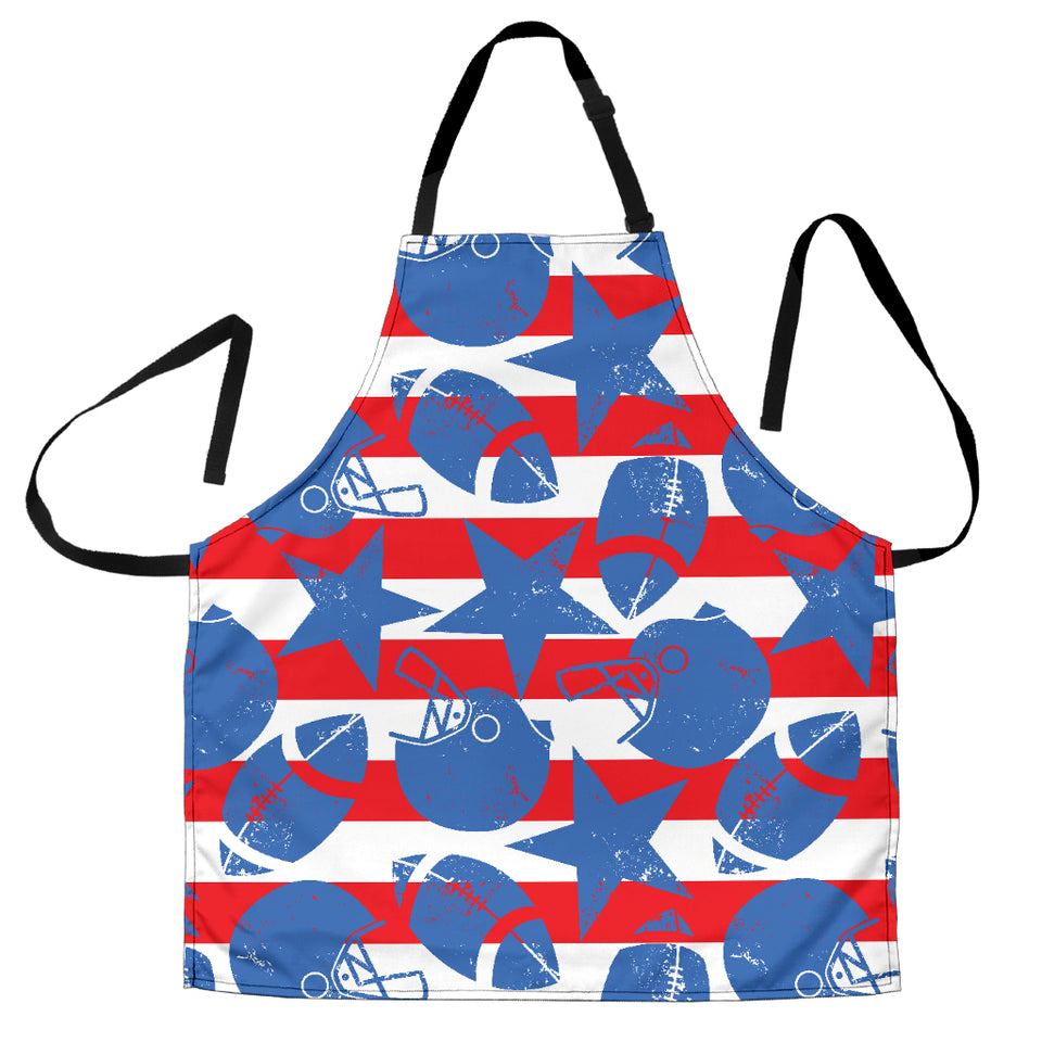 American Football Ball Star Stripes Pattern Adjustable Apron