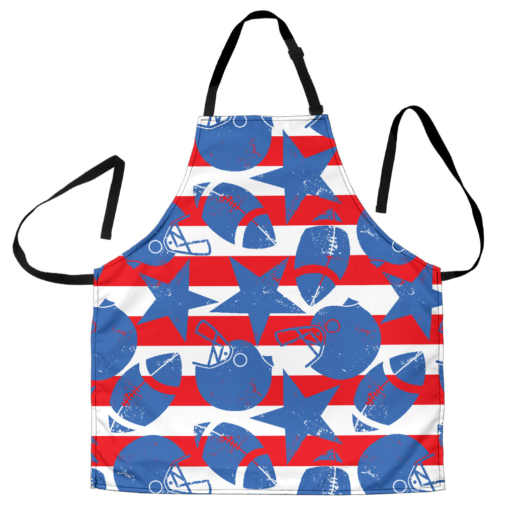 American Football Ball Star Stripes Pattern Adjustable Apron
