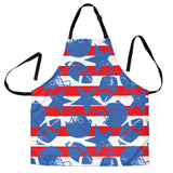 American Football Ball Star Stripes Pattern Adjustable Apron