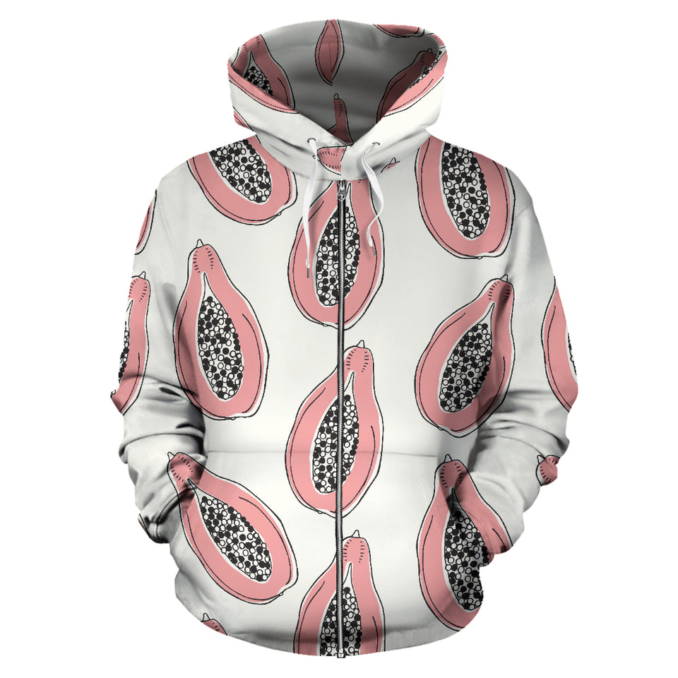 Papaya Pattern Zip Up Hoodie