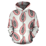 Papaya Pattern Zip Up Hoodie