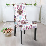 Cute Pug Hat Rabbit Costume Pattern Dining Chair Slipcover