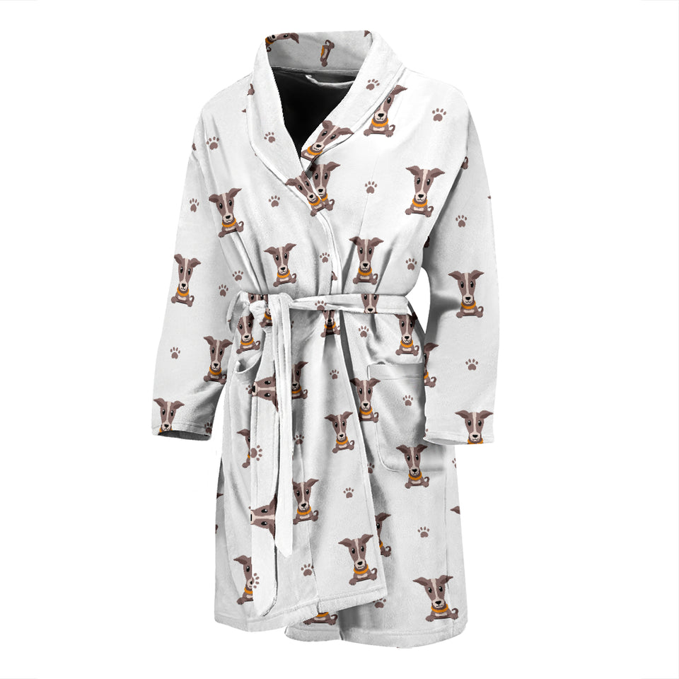 Greyhound Pattern Print Design 05 Men's Bathrobe