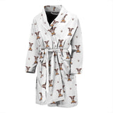 Greyhound Pattern Print Design 05 Men's Bathrobe