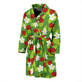 Ladybug Pattern Print Design 01 Men's Bathrobe