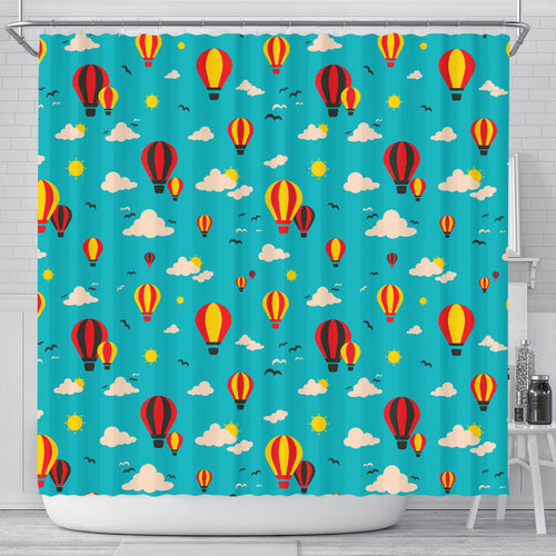 Hot Air Balloon Sky Pattern Shower Curtain Fulfilled In US