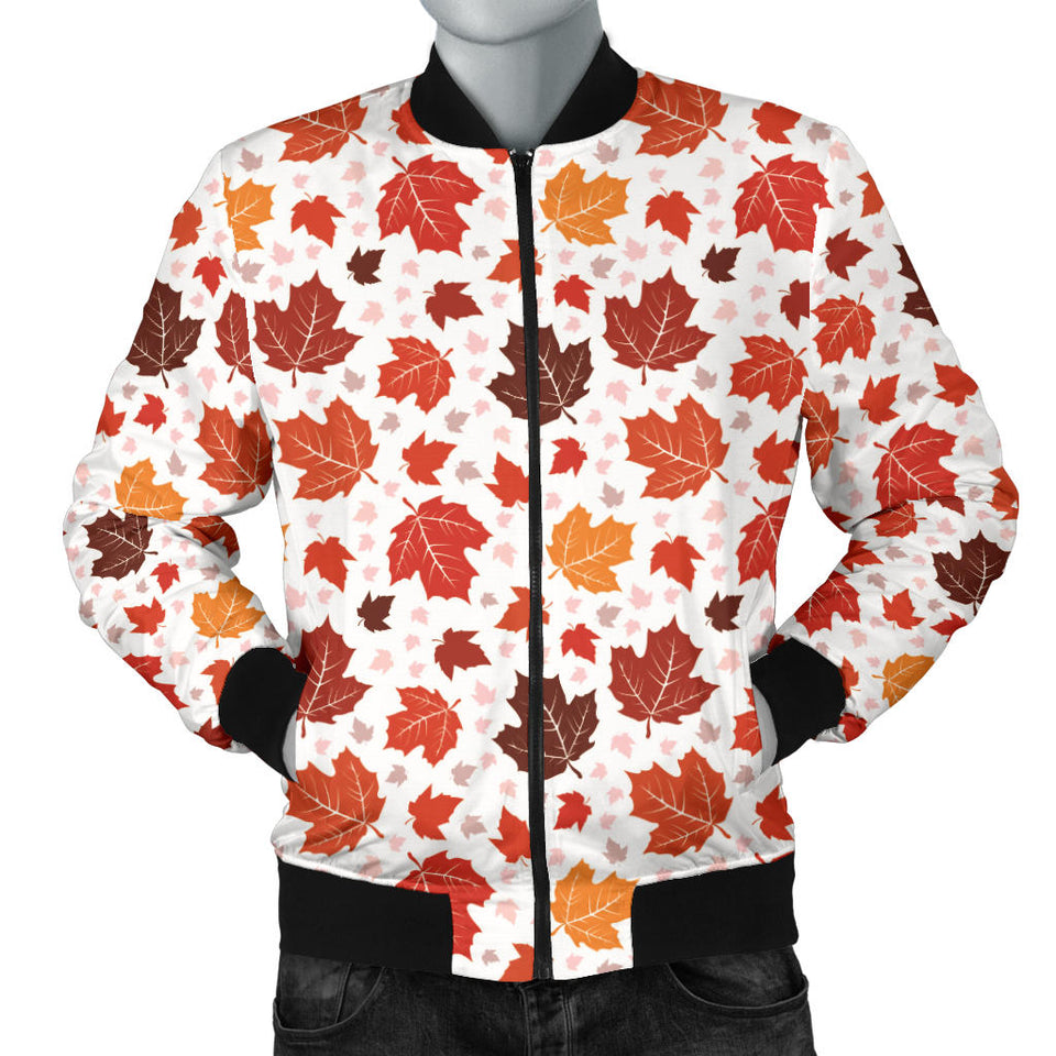 Colorful Maple Leaf Pattern Men'S Bomber Jacket