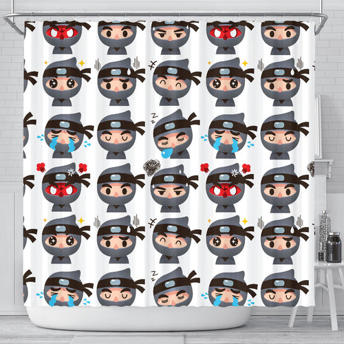 Cute Ninja Design Pattern Shower Curtain Fulfilled In US
