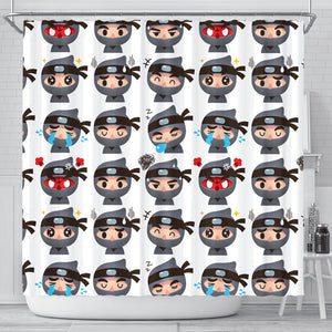 Cute Ninja Design Pattern Shower Curtain Fulfilled In US