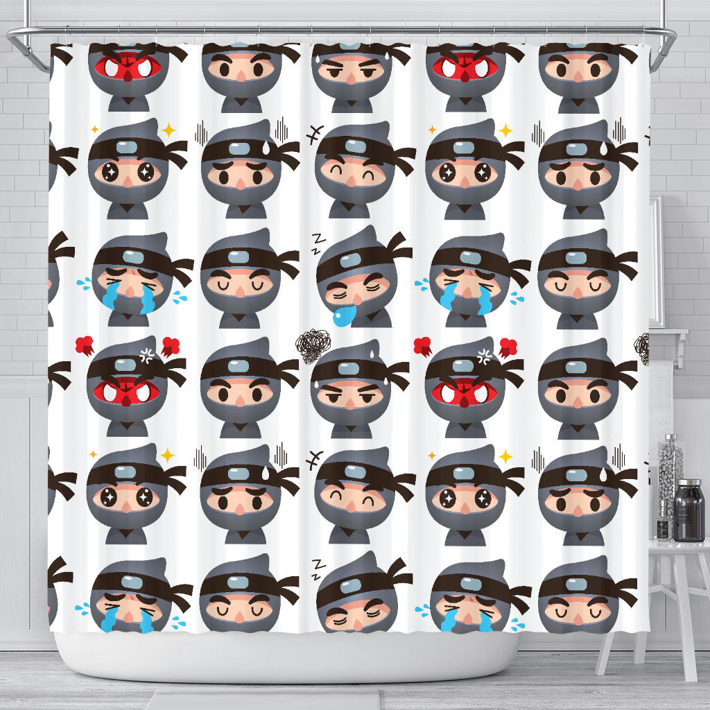 Cute Ninja Design Pattern Shower Curtain Fulfilled In US