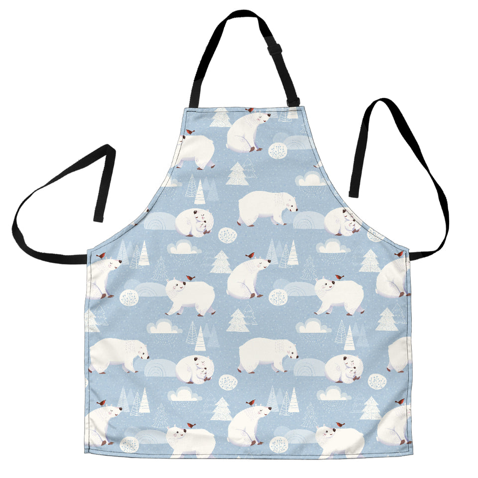 Cute Polar Bears Christmas Decoration Pattern Adjustable Apron