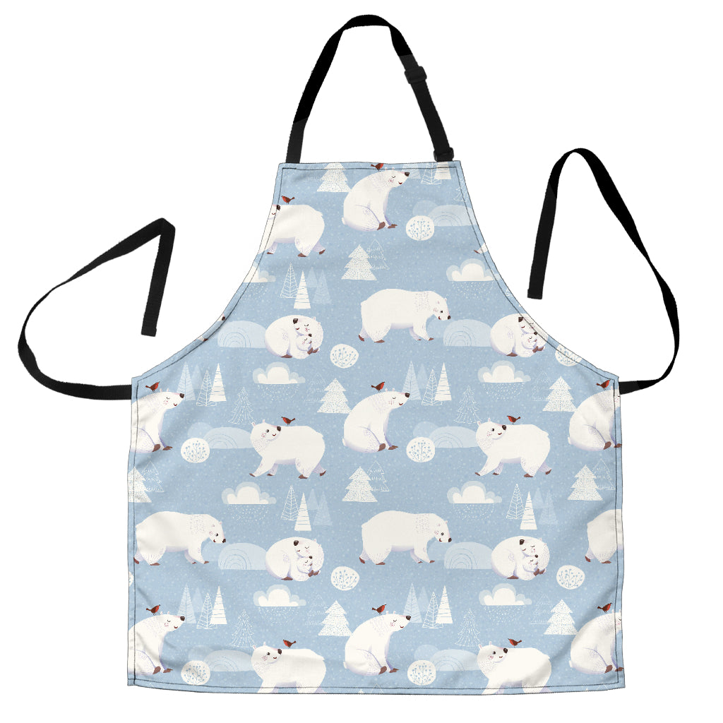 Cute Polar Bears Christmas Decoration Pattern Adjustable Apron