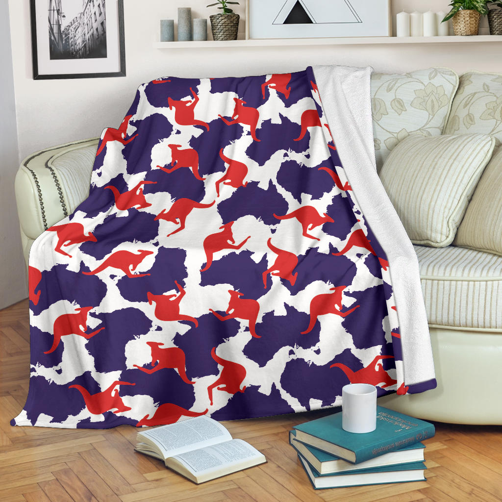 Kangaroo Australian Pattern Premium Blanket