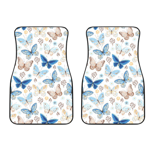 Blue Butterfly Pattern  Front Car Mats