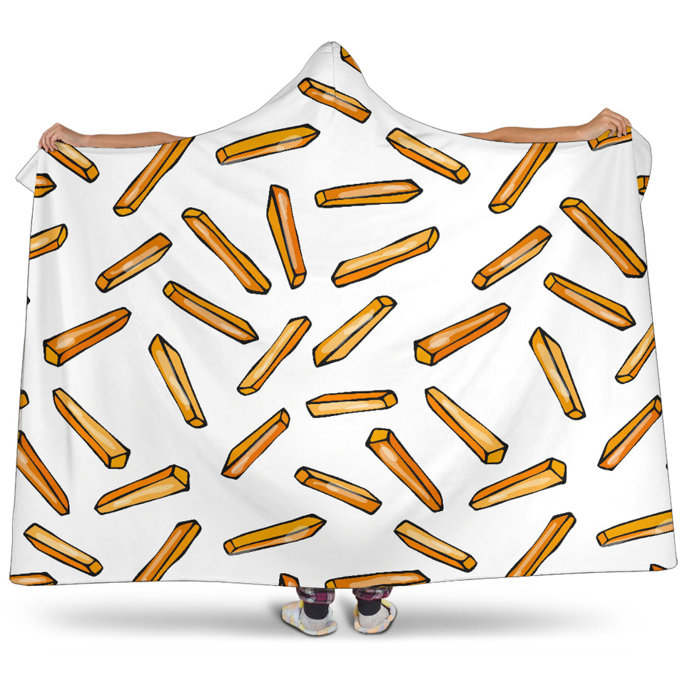French Fries Potato Pattern Hooded Blanket